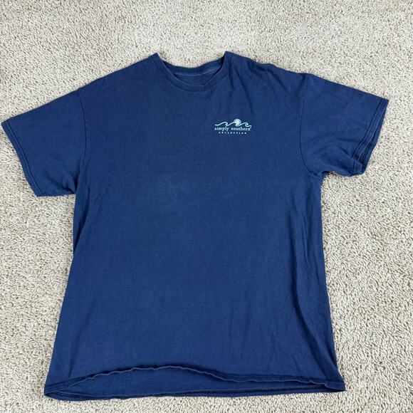 Simply Southern Shirt Womens Large Blue Decks Docks Flip Flops Dog Turtle READ - Picture 7 of 12